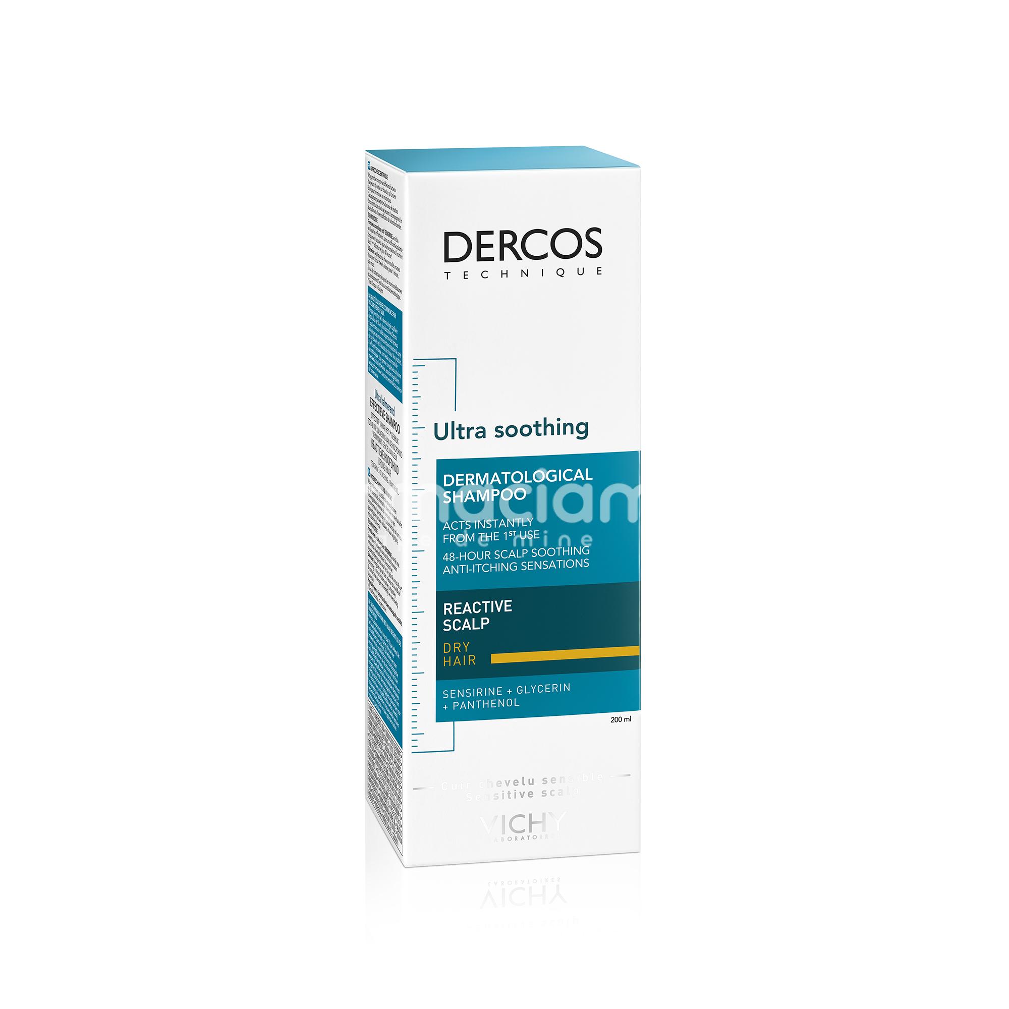 Îngrijire scalp - Vichy Dercos sampon Ultra Calmant scalp sensibil si par uscat, 200ml, farmaciamea.ro