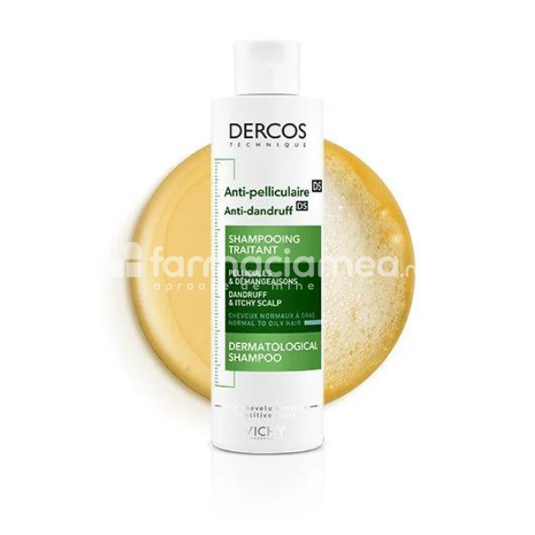 Îngrijire scalp - Vichy Dercos Sampon Antimatreata Par Normal si Gras, 200ml, farmaciamea.ro