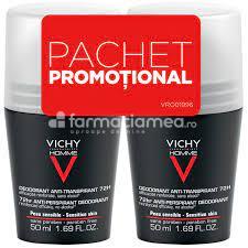 Dermatocosmetice pentru domni - VICHY Homme Deo PROMO Roll-on control extrem eficacitate 72H 2 x 50ml, farmaciamea.ro