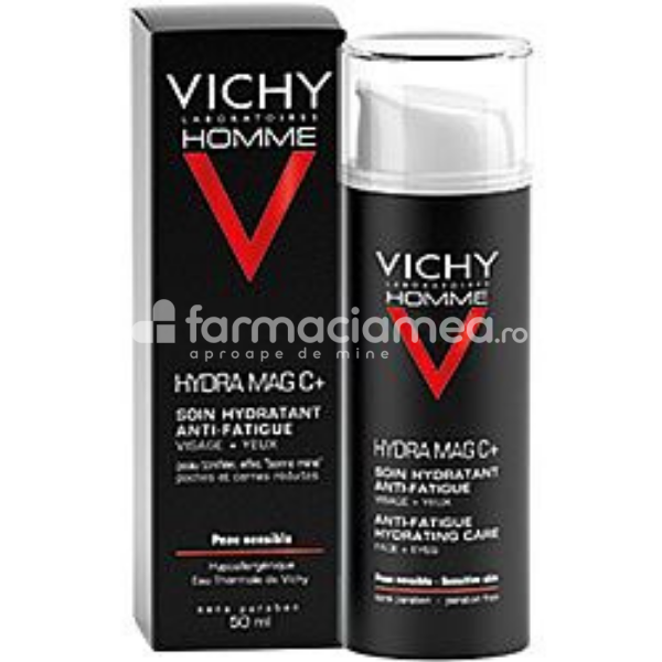Dermatocosmetice pentru domni - Vichy Homme Hydra Mag C Crema hidratanta si fortifianta 24h, 50 ml, farmaciamea.ro
