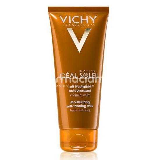 Îngrijire corp - Vichy Ideal Soleil lapte hidratant autobronzant pentru fata si corp, 100 ml, farmaciamea.ro