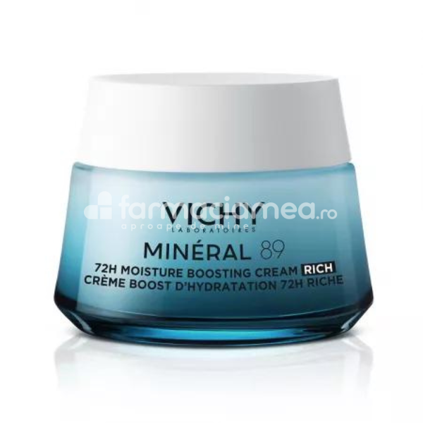 Protecție solară - Vichy Mineral 89 Crema Intens Hidratanta 72H Ten Uscat, 50ml, farmaciamea.ro