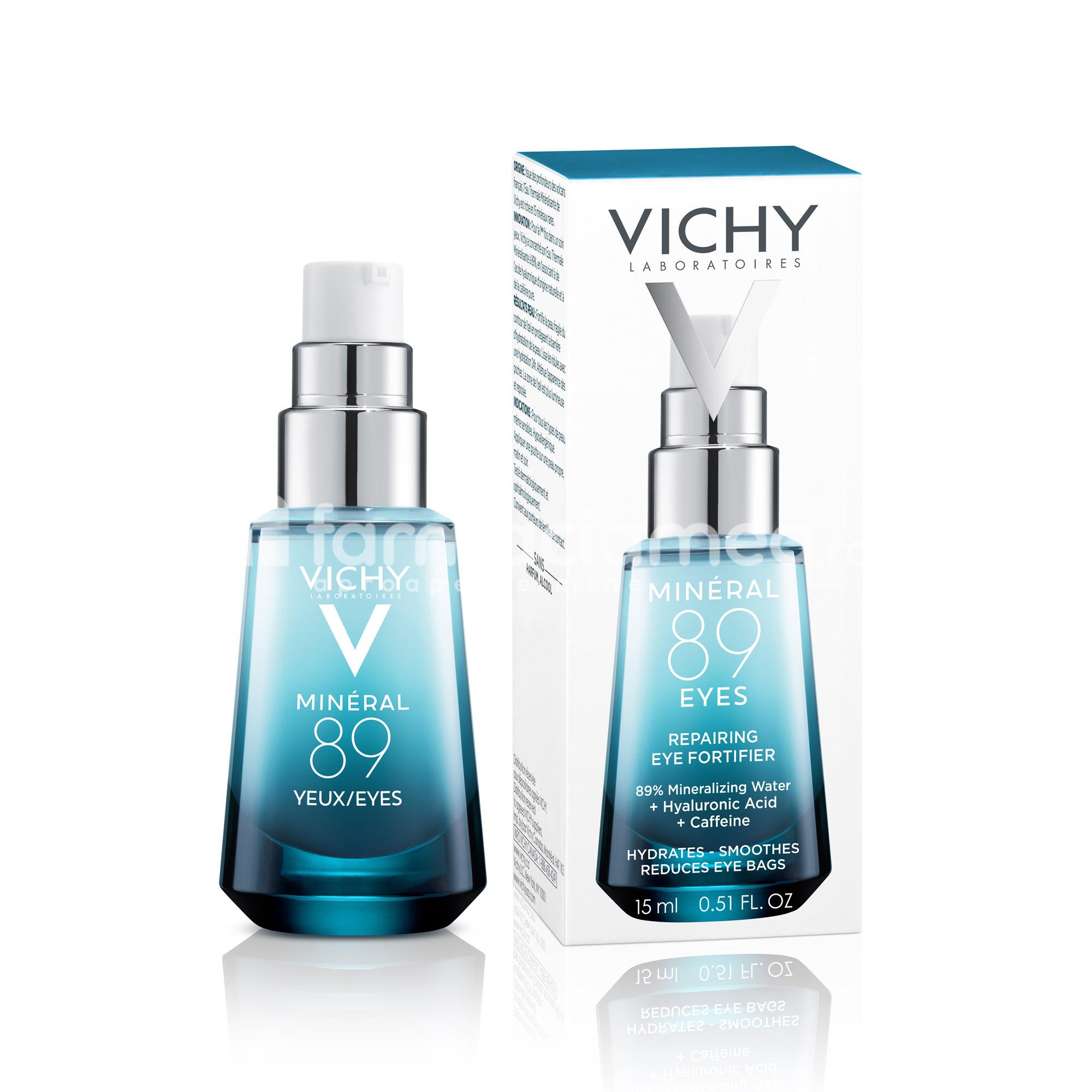 Îngrijire ten - Vichy Mineral 89 Eyes gel contur ochi efect reparator si fortifiere, 15 ml, farmaciamea.ro