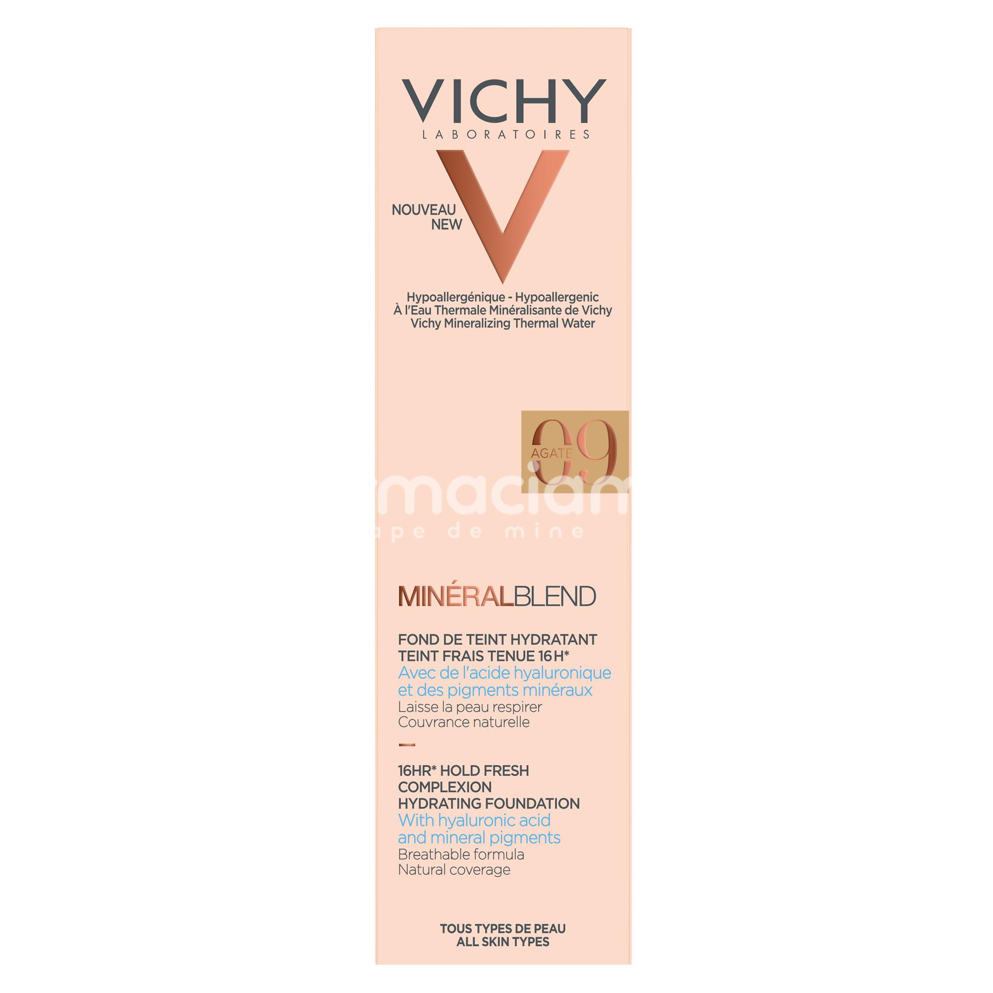 Îngrijire ten - Vichy Mineralblend fond de ten cu acid hialuronic si pigmenti minerali 09, 30 ml, farmaciamea.ro