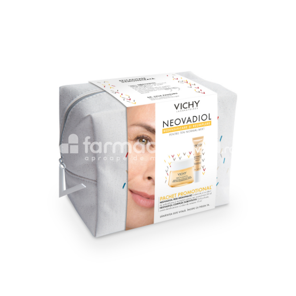 Îngrijire ten - Vichy Neovadiol Peri-Menopause Pachet crema de zi redensificare piele normal mixta, 50ml si Crema ochi si buze, 15ml, farmaciamea.ro