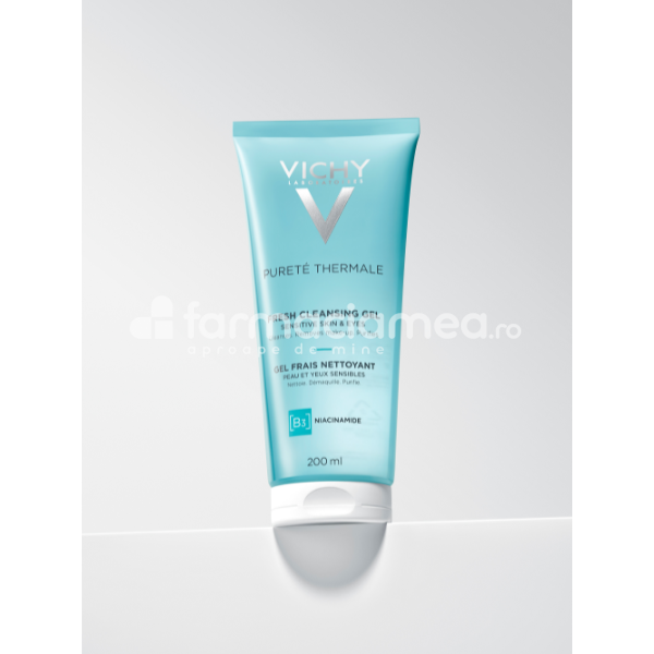 Îngrijire ten - Vichy Purete Thermale Gel de curățare cu efect de prospețime, 200 ml, farmaciamea.ro