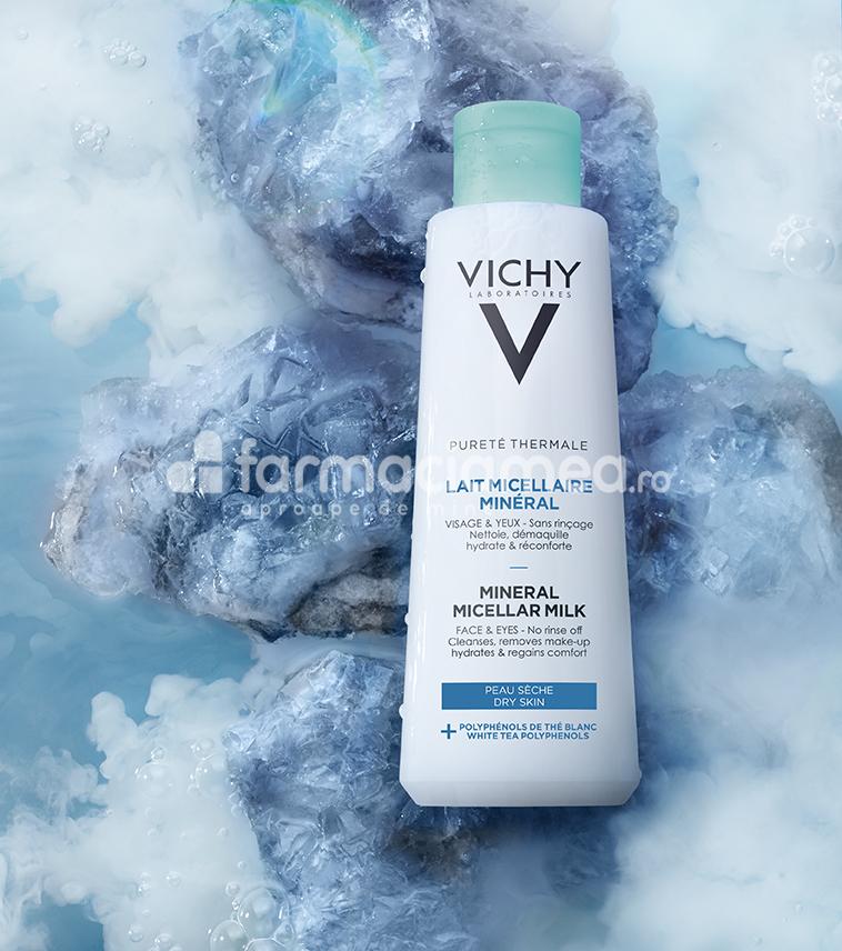 Îngrijire ten - Vichy Purete Thermale Lapte Micelar de curatare si demachiere piele uscata, 200 ml, farmaciamea.ro
