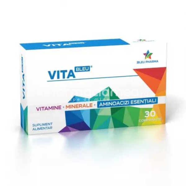 Minerale și vitamine - VitaBleu, 30 comprimate Bleu Pharma, farmaciamea.ro