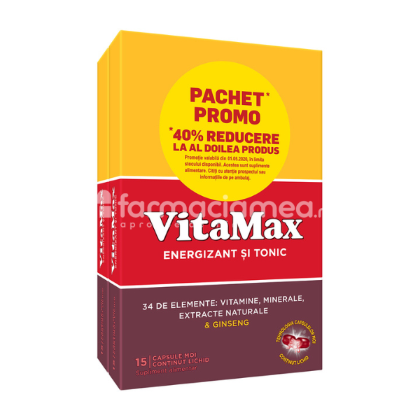 Minerale și vitamine - Vitamax promo x 15 cp 1+1(40% reducere), Perrigo, farmaciamea.ro