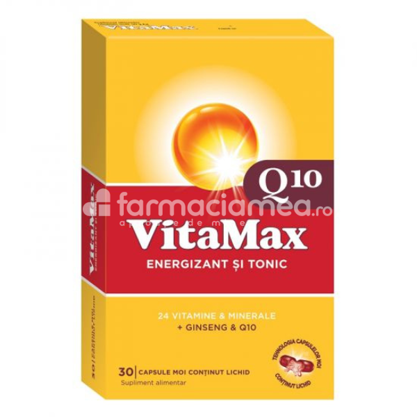 Minerale și vitamine - Vitamax Q10, 30cps, Perrigo, farmaciamea.ro