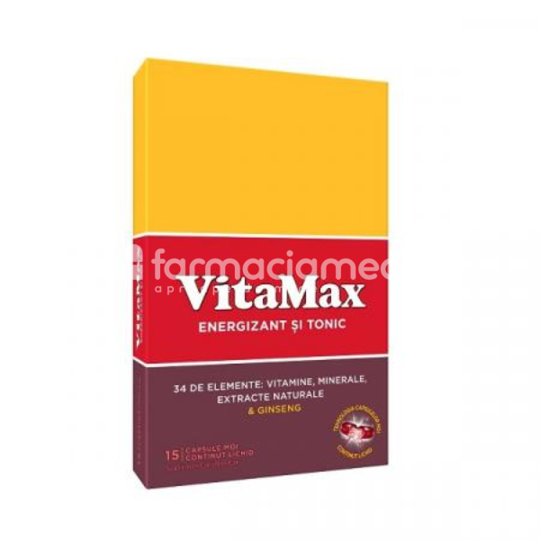 Minerale și vitamine - Vitamax, 15cps.moi, Perrigo, farmaciamea.ro