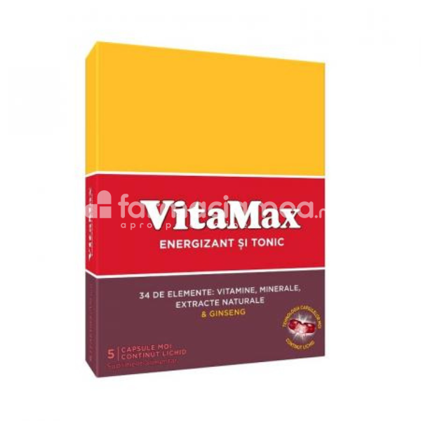 Minerale și vitamine - Vitamax, 5 cp moi, Perrigo, farmaciamea.ro