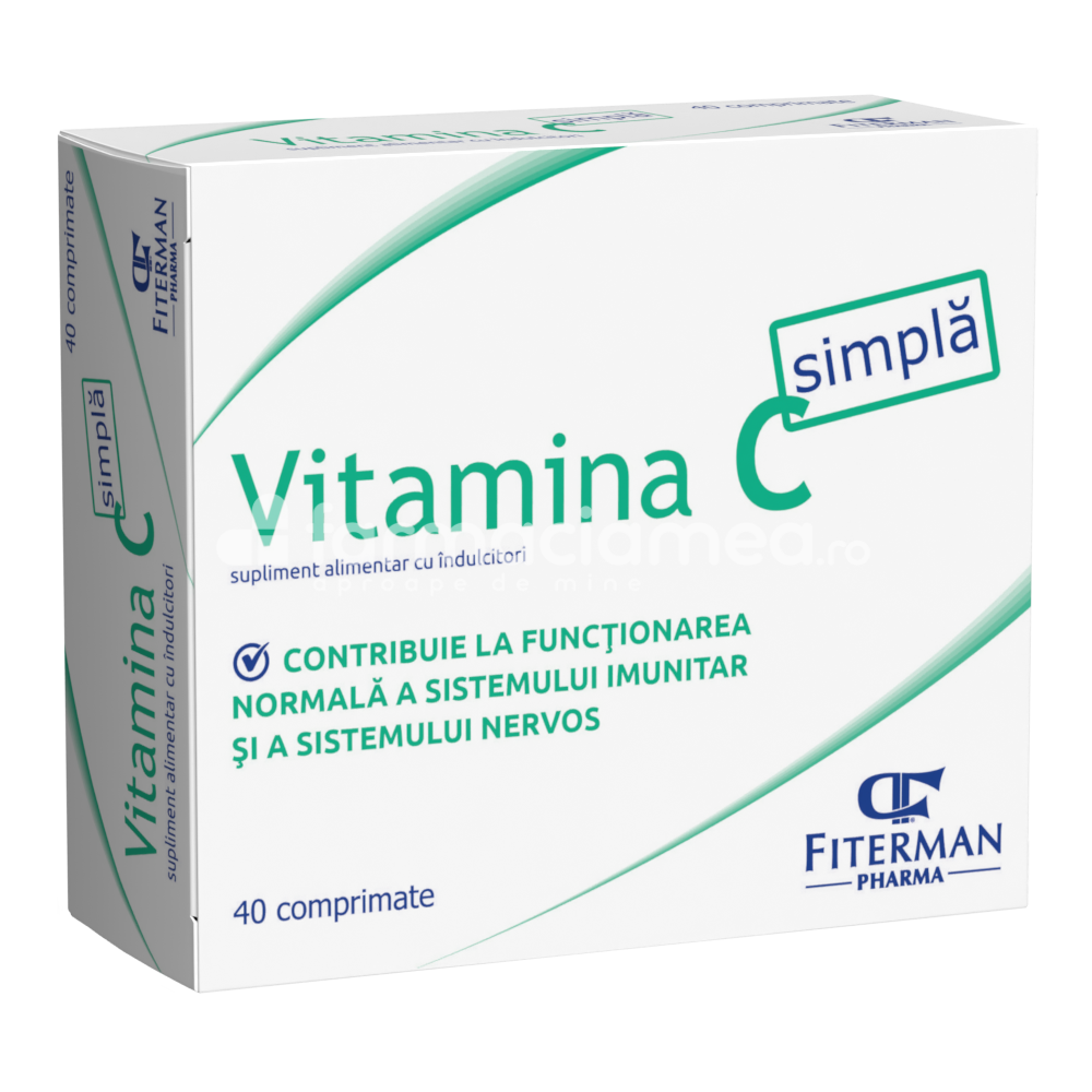 Imunitate - Vitamina C Simpla, 40 comprimate de supt, Fiterman Pharma, farmaciamea.ro