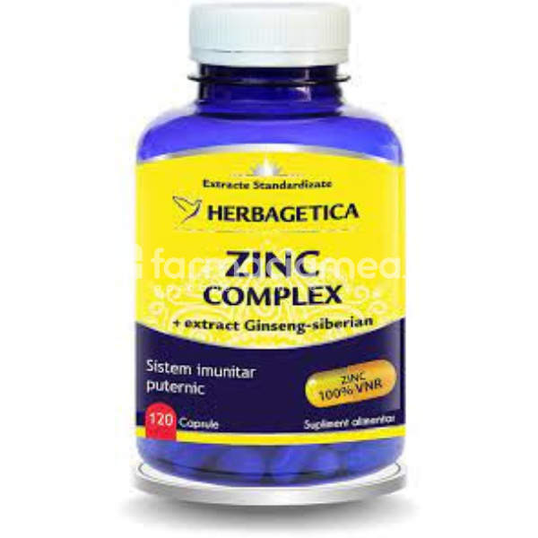 Minerale și vitamine - Zinc complex organic x 120cps, farmaciamea.ro