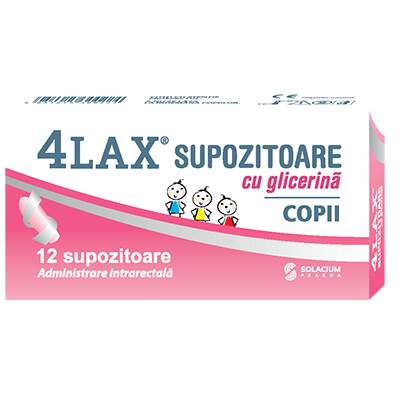 Afectiuni digestive - 4LAX COPII SUPOZITOARE CU GLICERINA * 12 SUP, farmacom.ro