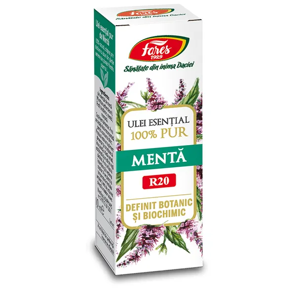 Tincturi si uleiuri - ULEI ESENTIAL DE MENTA, R20, 10 ml, FARES, farmacom.ro