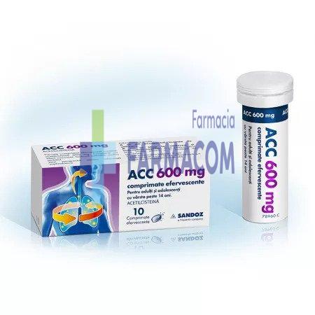 Medicamente fara reteta (OTC) - ACC 600 MG * 10 CPR EFF HXL, farmacom.ro