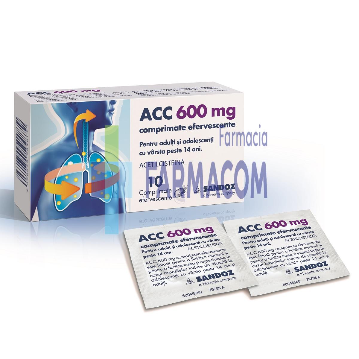 Medicamente fara reteta (OTC) - ACC 600 MG CPR EFF * 10 PLIC, farmacom.ro