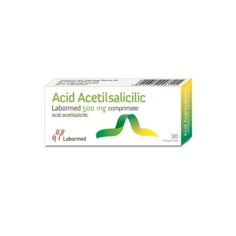 Medicamente fara reteta (OTC) - ACID ACETILSALICILIC LABORMED 500 MG * 20 CPR, farmacom.ro