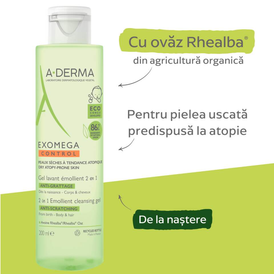 Ingrijire corporala - ADERMA EXOMEGA CONTROL GEL 2 IN 1 * 200 ML 4116, farmacom.ro