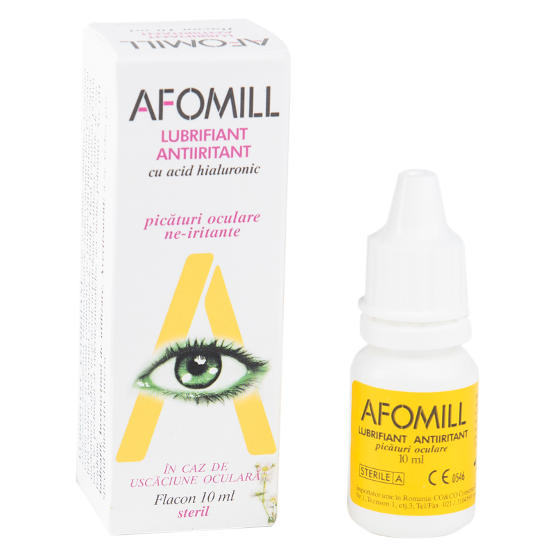 Ingrijirea ochilor - AFOMILL LUBRIFIANT-ANTIIRITANT * 10 ML SOLUTIE OFTALMICA, farmacom.ro