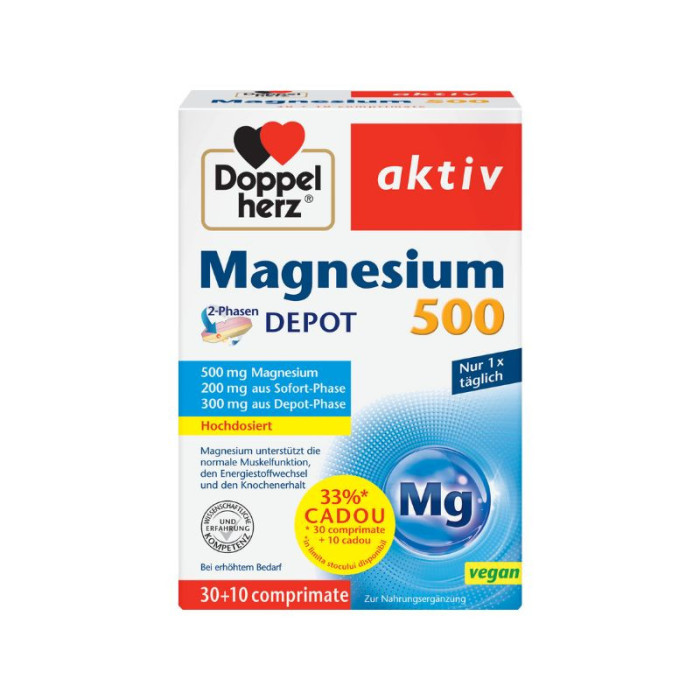 Vitamine si minerale - AKTIV MAGNEZIU 500 MG * 30 CPR+10 CPR DOPPELHERZ, farmacom.ro