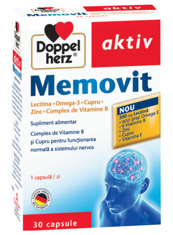 Pastile pentru memorie si concentrare - AKTIV MEMOVIT * 30 CAPSULE, DOPPELHERZ, farmacom.ro