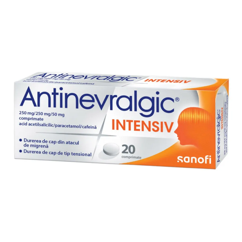 Medicamente OTC - fara reteta - ANTINEVRALGIC INTENSIV 250MG/250MG/50MG * 20 COMPRIMATE, farmacom.ro