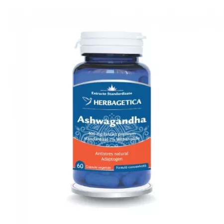 Stres si somn - ASHWAGANDA * 60 CPS HERBAGETICA, farmacom.ro
