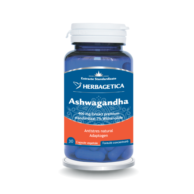 Vitamine si suplimente - ASHWAGANDHA * 30 CPS HERBAGETICA, farmacom.ro