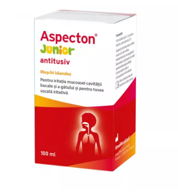 Vitamine si minerale - Aspecton Junior, sirop antitusiv, 100 ml, Krewel, farmacom.ro