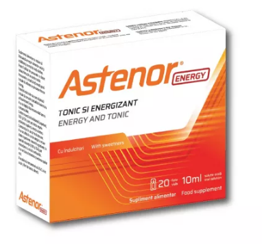 Suplimente alimentare - Astenor Energy, 20 fiole x 10 ml, Sodimed, farmacom.ro