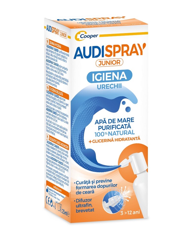 Ingrijirea urechii - Audispray Junior, 25 ml, Lab Diepharmex, farmacom.ro