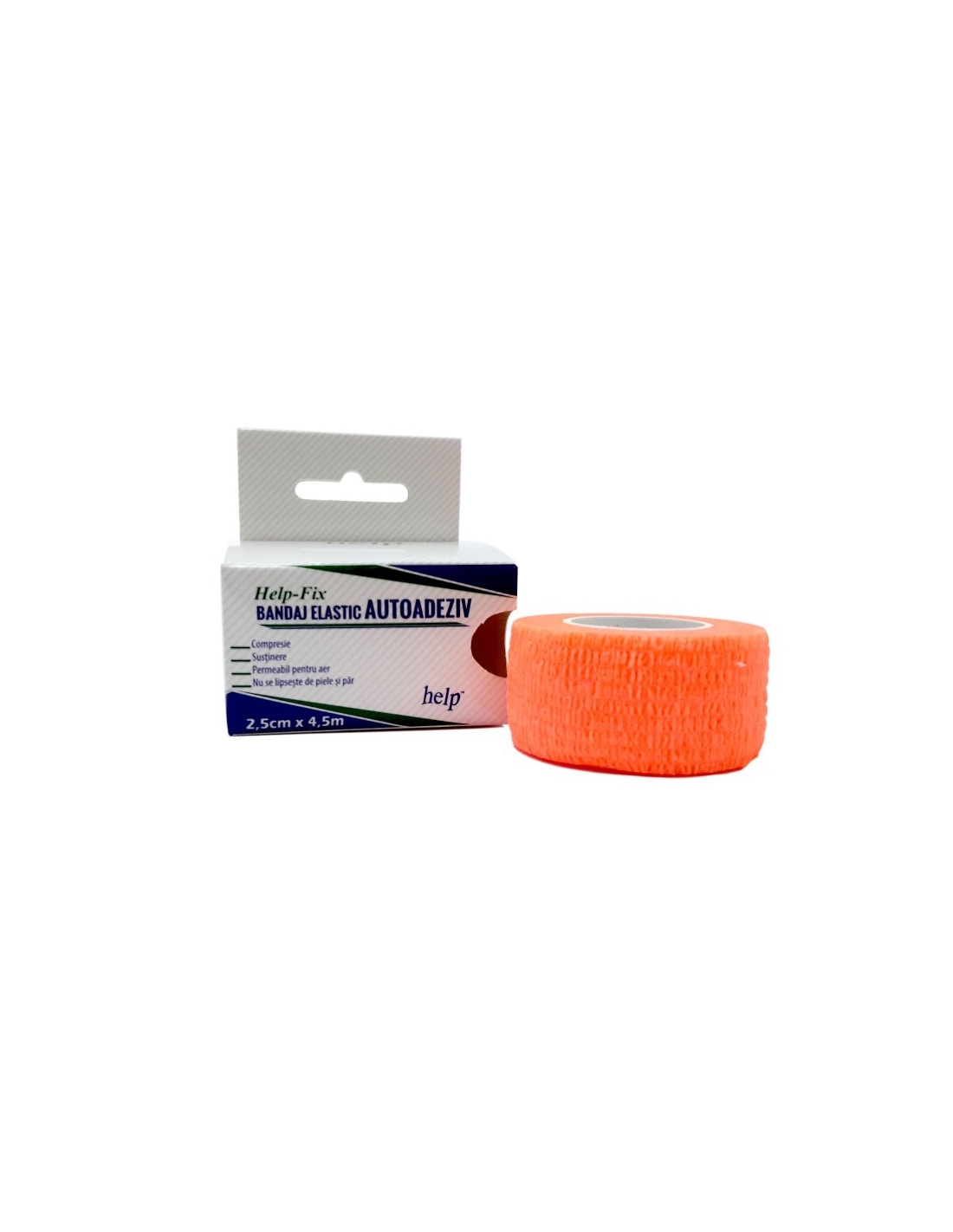 Produse tehnico-medicale - BANDAJ ELASTIC AUTOADEZIV HELP 2.5 CM * 4.5 M, farmacom.ro