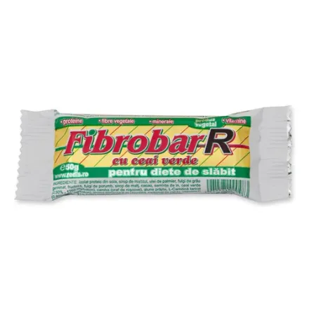 Dieta si Wellness - BATON FIBROBAR CU CEAI VERDE * 50 G, farmacom.ro