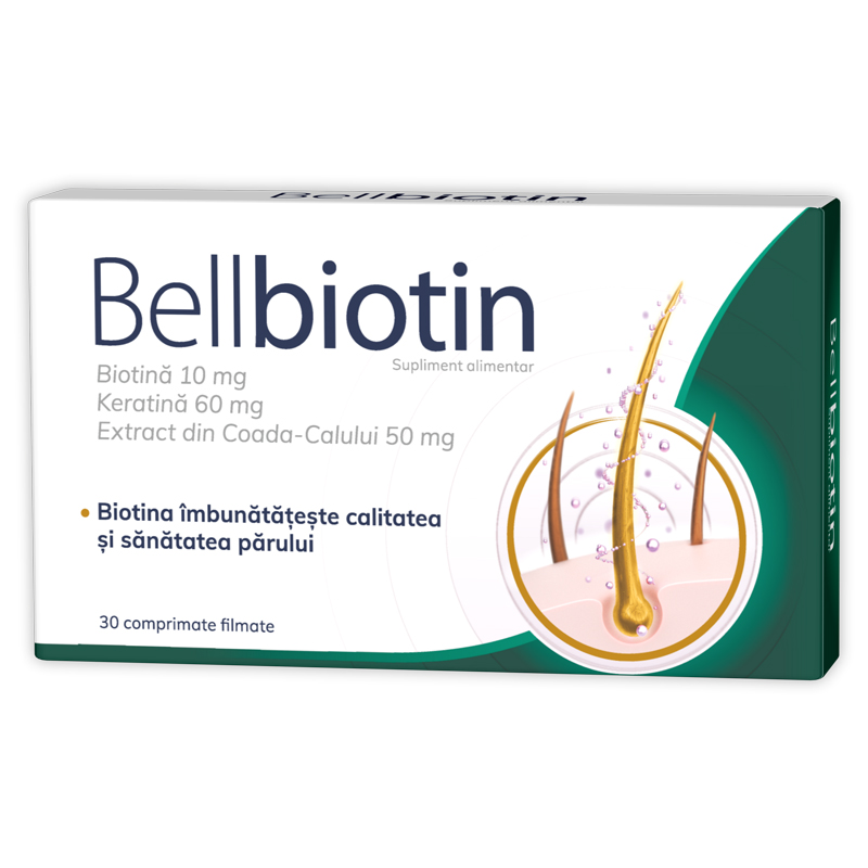 Ingrijirea parului - BELLBIOTIN * 30 COMPRIMATE FILMATE, ZDROVIT, farmacom.ro