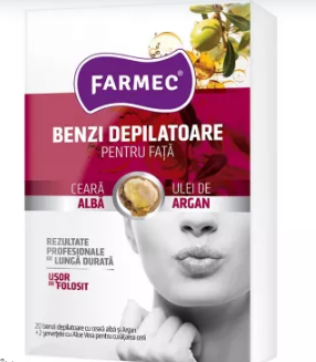 Frumusete si ingrijire - BENZI DEPIL FATA  ARGAN FARMEC * 20 BUC 8310, farmacom.ro