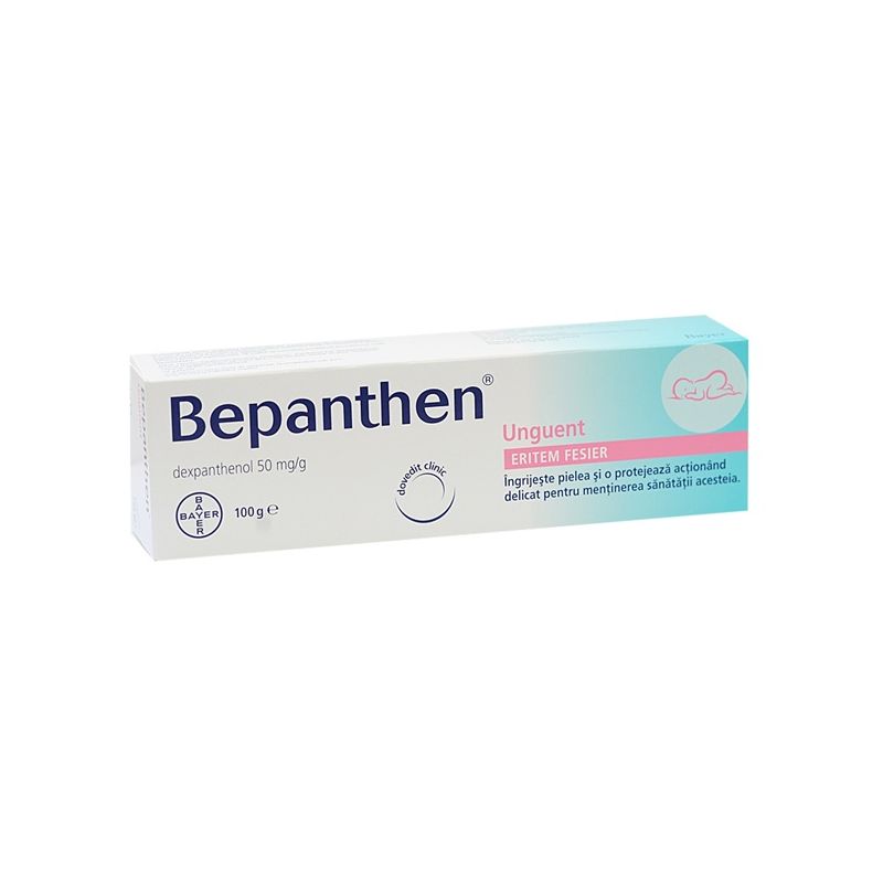 Trusa de prim ajutor a tinerei mame - Bepanthen unguent pentru iritatiile de scutec, 100 g, Bayer, farmacom.ro