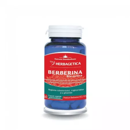 Vitamine si suplimente - BERBERINA BIO-ACTIVA * 60 CPS HERBAGETICA, farmacom.ro