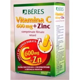 Vitamine si minerale - BERES VITAMINA C 600MG+ZINC X30, farmacom.ro