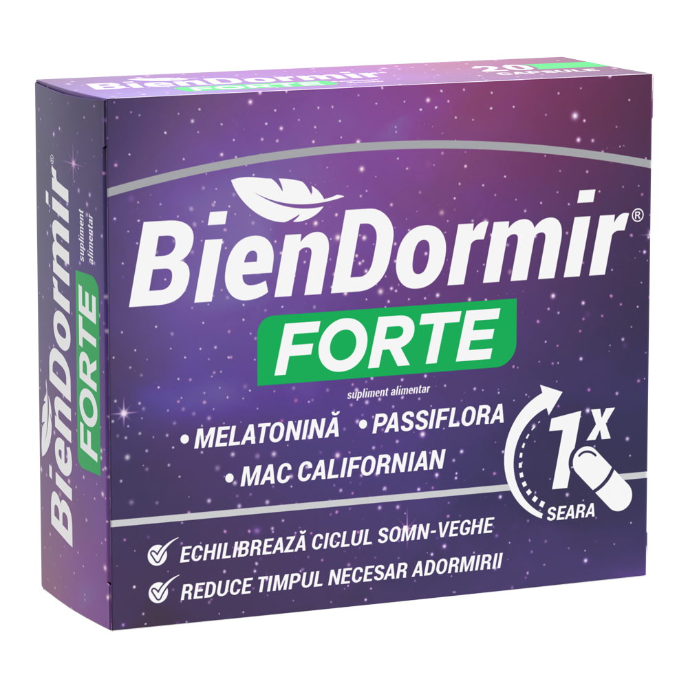 Pastile pentru somn si stres - BIEN DORMIR FORTE * 20 CPS, farmacom.ro