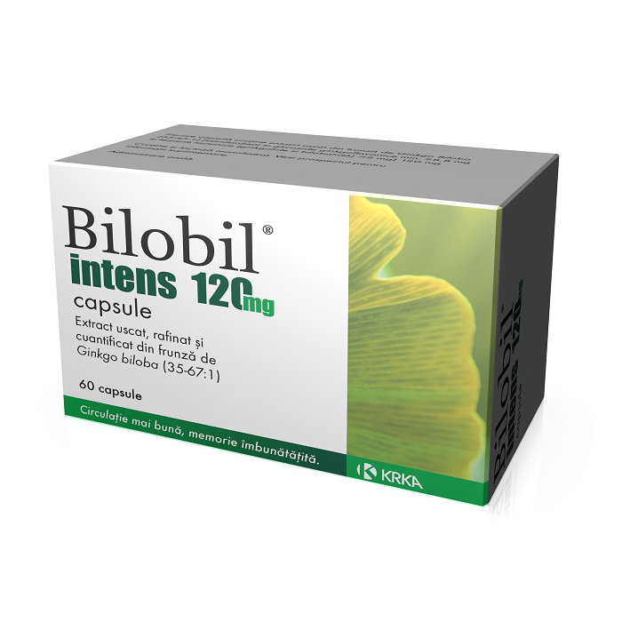 Medicamente pe baza de reteta - Bilobil Intens, 120 mg, 60 capsule, Krka, farmacom.ro