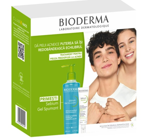 Frumusete si ingrijire - BIODERMA SEBIUM KERATO*30ML+GEL SPUM CU POMPA*200 ML CADOU, farmacom.ro