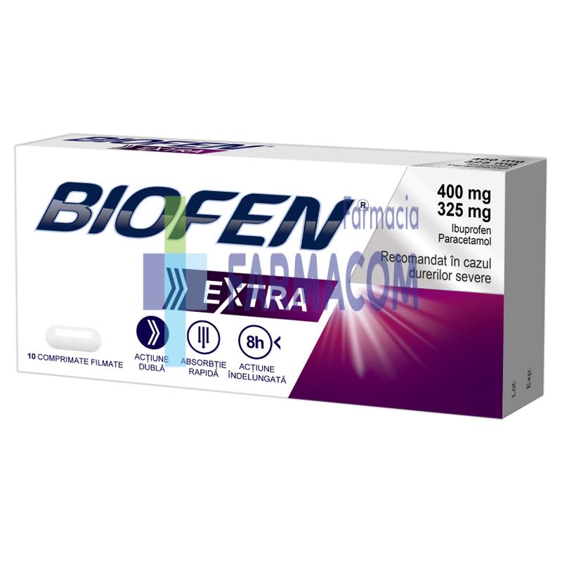 Medicamente fara reteta (OTC) - Biofen Extra, 400 mg/325mg, 10 comprimante, Biofarm, farmacom.ro