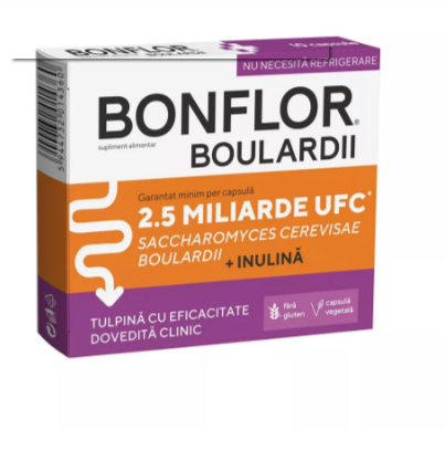 Probiotice, prebiotice - Bonflor Boulardii, 10 capsule, Fiterman, farmacom.ro