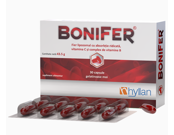 Vitamine si minerale - BONIFER * 30 CAPSULE, HYLLAN, farmacom.ro