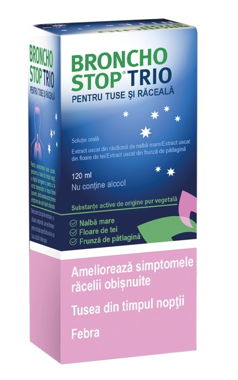 Medicamente fara reteta (OTC) - BRONCHOSTOP TRIO TUSE SI RACEALA *120 ML, farmacom.ro