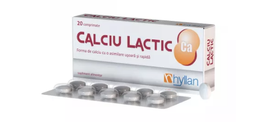 Vitamine si suplimente - CALCIU LACTIC * 20  CPR HYLLAN, farmacom.ro