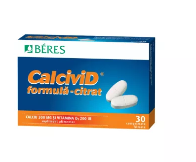 Vitamine si suplimente - CALCIVID CITRAT * 30 CPR FILM, farmacom.ro