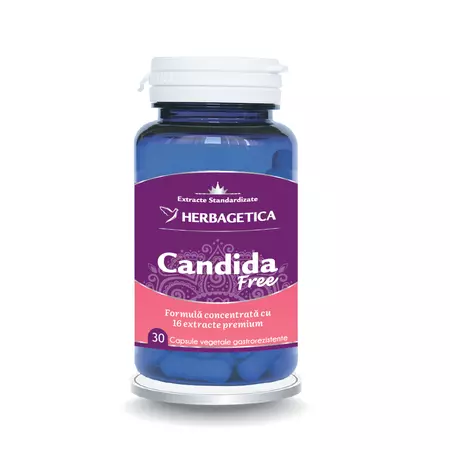 Suplimente, Produse naturiste, Vitamine si Minerale - CANDIDA FREE * 30 CPS HERBAGETICA, farmacom.ro